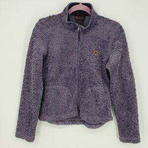 Ariat Sherpa Fuzzy Fleece Jacket S Womens Riding Zip up Teddy Bear Dusty Purple